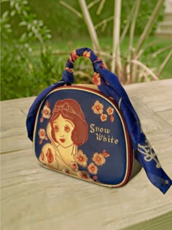 Disney Handbags - Disney 1937 Snow White Collection Makeup Bag Gold/Blue/Maroon Soft Embroidered